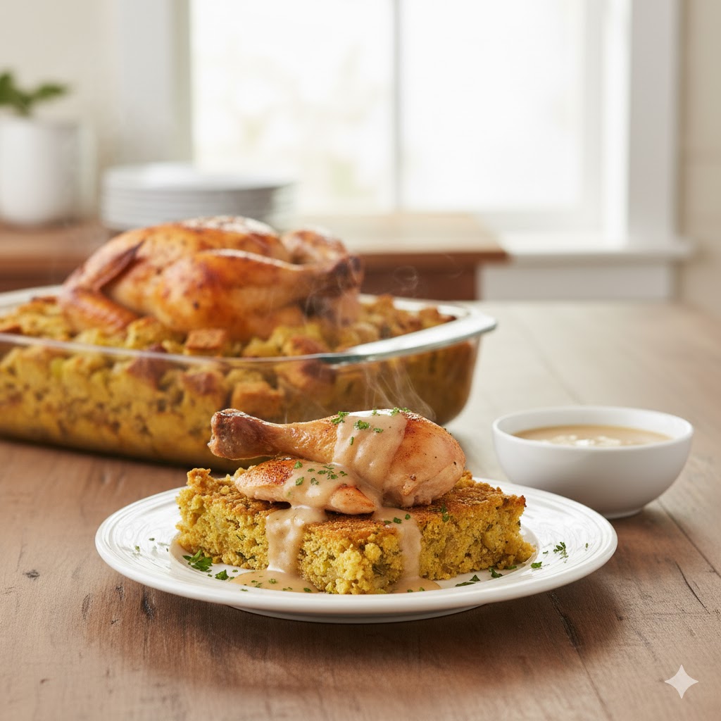 Traditional Chicken and Dressing Recipe (Homemade)